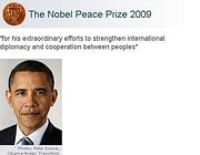 L'annuncio del premio per la pace a Barack Obama sul sito del Nobel Prize
